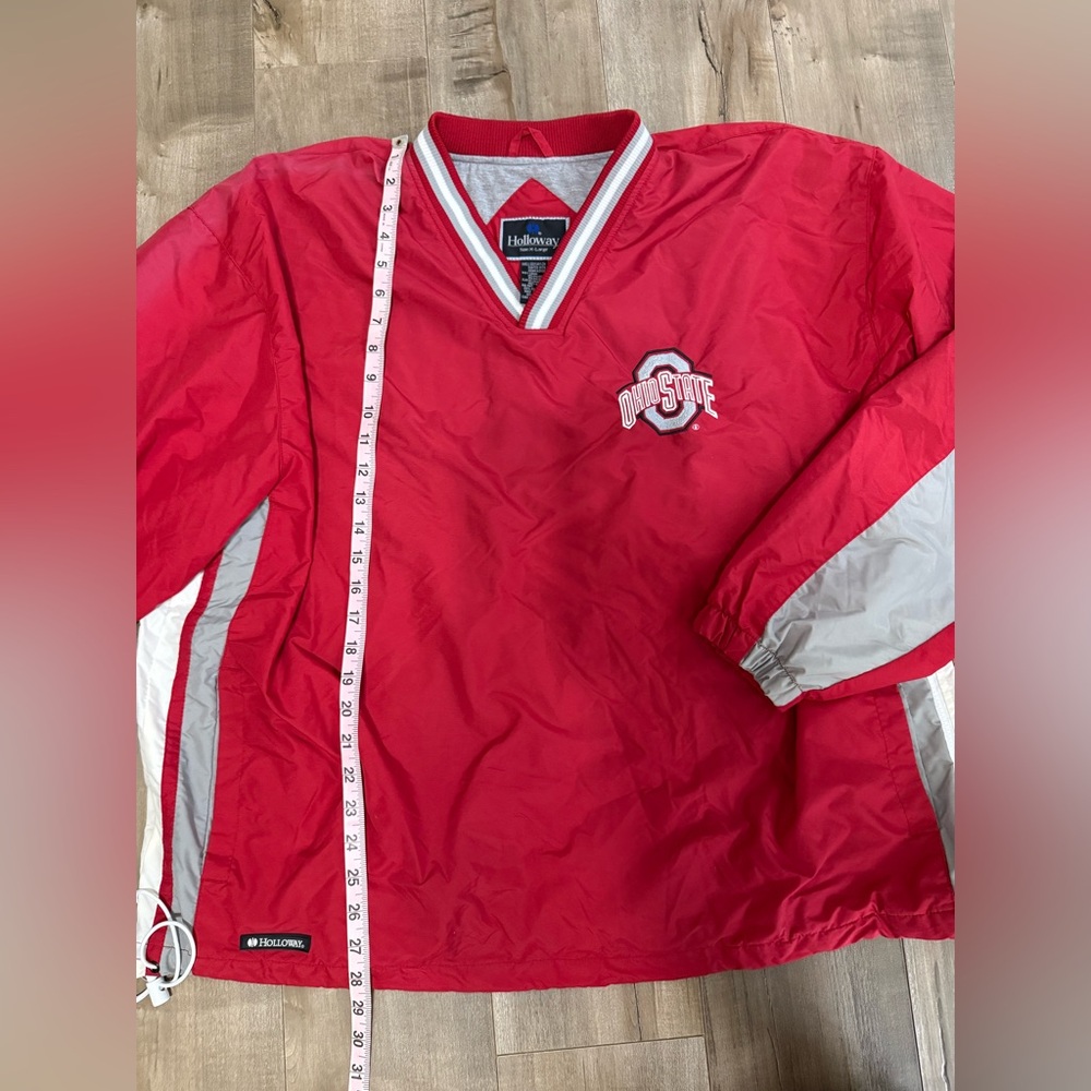 Vintage Ohio State Holloway Pullover Windbreaker Red XL Nylon Lined Embroidered - Picture 11 of 13